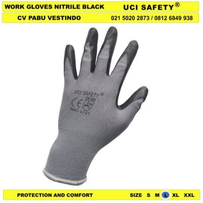 Ukuran M L XL Anti Slip Uci Safety En 388 safety Gloves - Gambar 3