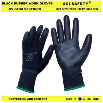 Telapak Tangan dilapisi karet Pengaman kerja Safety Gloves Proyek Tukang Bagunan Uci Safety - Gambar 4