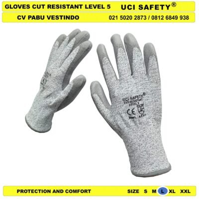 Coating Karet Nitril Cutting Ukuran S M L XL XXL Sarung Tangan Glove