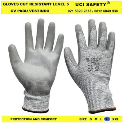 Warna Abu Abu, Hitam Hppe Uci Safety Glove