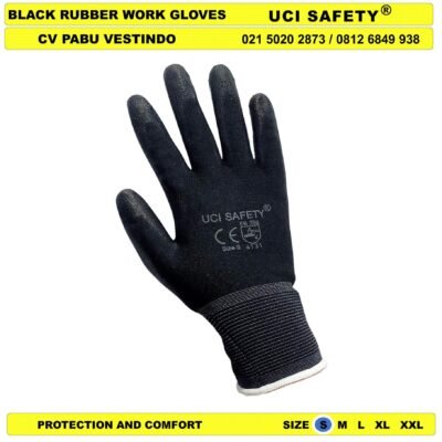 Uci Safety otomotif Mekanik Bengkel Montir Motor Telapak Tangan dilapisi karet Safety Gloves Sarung Tangan - Gambar 5