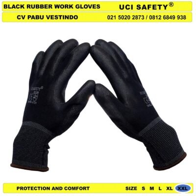 Bahan Nylon Polyester Coating Karet Hand Gloves Industri Pabrik Security Satpam Palmfit - Gambar 3