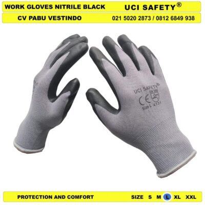Sarung Tangan Work Nitril Perkebunan Hitam-Grey