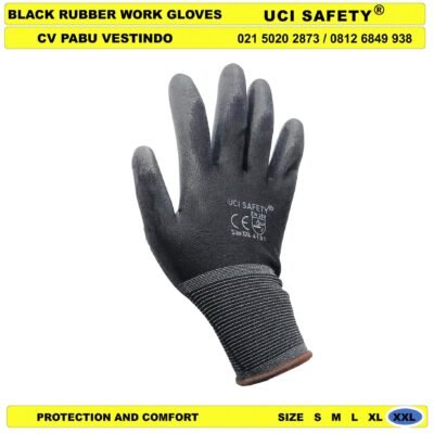 Uci Safety Sarung Tangan Bahan Nylon Polyester Palmfit Coating Karet - Gambar 4