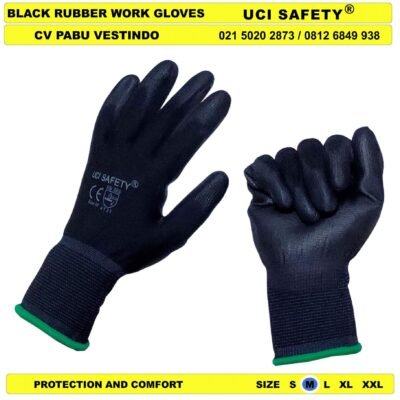 Dilapisi Karet Uci Safety Pengaman kerja PU Safety Gloves - Gambar 3