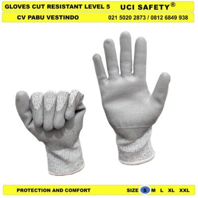 Ukuran S M L XL XXL Cut Resistant Level 5 Mekanik Glove - Gambar 5