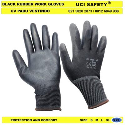 Uci Safety Sarung Tangan Coating Karet Bahan Nylon Polyester - Gambar 2