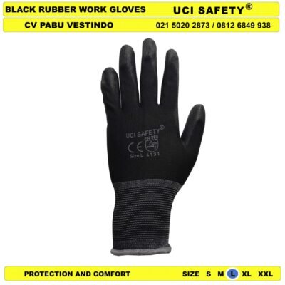 Bahan Nylon Polyester Proyek Tukang Bagunan Sarung Tangan Polyurethane Hand Gloves
