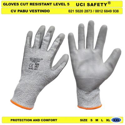 Cut Glove Sarung Tangan Pabrik Safety Kerja Anti Potong Glove - Gambar 2