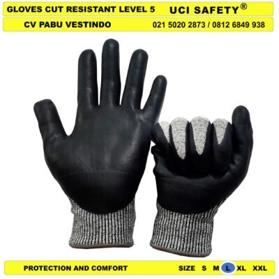 Cut Resistant Level 5 Karet Polyurethane safety Gloves Berkebun Anti Benda Tajam Mekanik Anti Gores Bengkel Anti Gores