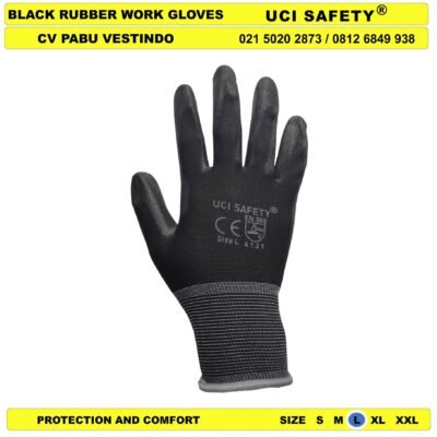 Uci Safety Security Satpam Sarung Tangan Palmfit Coating Karet - Gambar 3