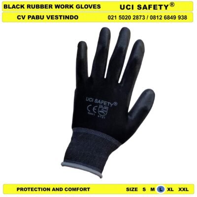 Anti Slip Proyek Tukang Bagunan Hand Gloves Palm Fit Polyurethane Sarung Tangan - Gambar 2