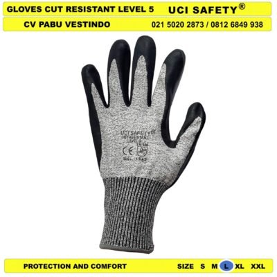 Warna Hitam Pabrik Pengaman kerja Kaca Safety Kerja Telapak Tangan Anti Iris Glove