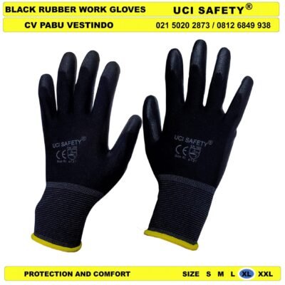 Bahan Nylon Polyester Sarung Tangan Karet Industri Pabrik Uci Safety - Gambar 5
