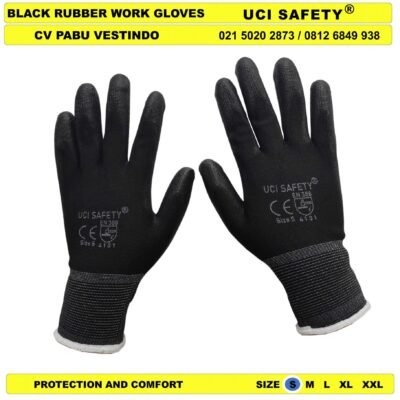 Anti Slip Proyek Tukang Bagunan Hand Gloves Polyurethane Uci Safety Sarung Tangan - Gambar 2