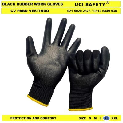 Uci Safety Sarung Tangan Telapak Tangan dilapisi karet Palm Fit Security Satpam - Gambar 5