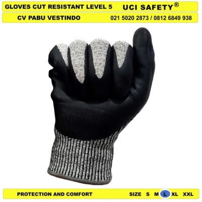 Sarung Tangan Cut Resistant Level 5 Karet Polyurethane - Gambar 2