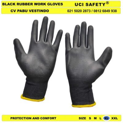 Uci Safety Sarung Tangan Coating Karet Bahan Nylon Polyester