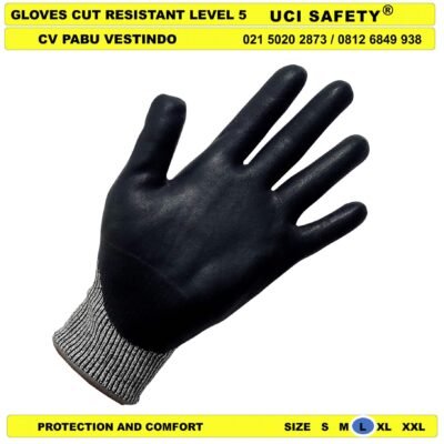 Cut Resistant Level 5 Karet Polyurethane safety Gloves Berkebun Anti Benda Tajam Mekanik Anti Pisau Potong
