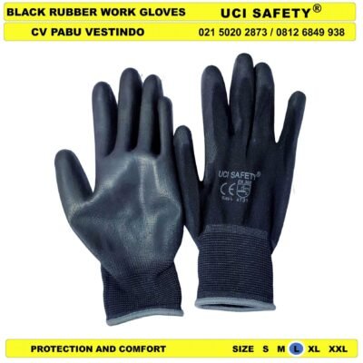 Bahan Nylon Polyester Sarung Tangan Karet Industri Pabrik Uci Safety - Gambar 2