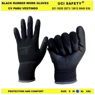 Bahan Nylon Polyester Sarung Tangan Karet Uci Safety Anti Slip