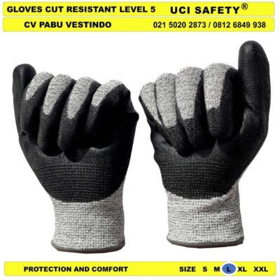 Sarung Tangan Safety Kerja Cut Resistant Level 5