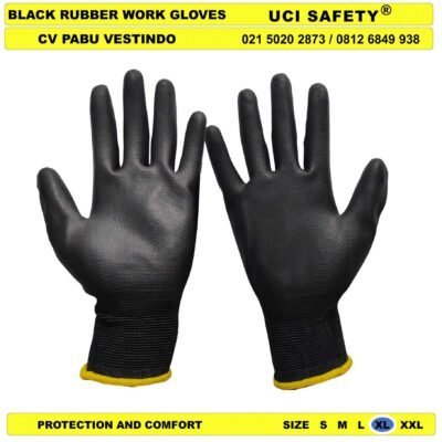 Coating Karet Telapak Tangan dilapisi karet Berkebun Hand Gloves Industri Pabrik Security Satpam - Gambar 3