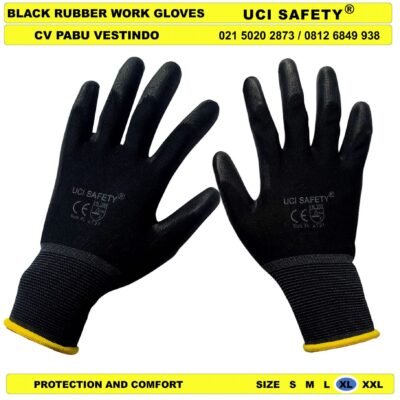 Uci Safety Pengaman kerja Karet Anti Slip Palm Fit Sarung Tangan