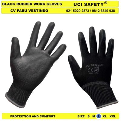 Uci Safety Sarung Tangan Palm Fit Telapak Tangan dilapisi karet Proyek Tukang Bagunan - Gambar 4