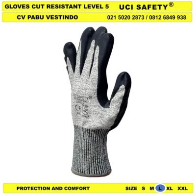 Safety Kerja Telapak Tangan Anti Iris Cutting Kawat Besi Baja Pisau Glove