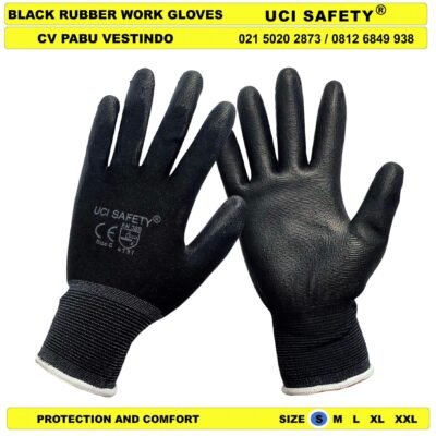 Coating Karet Packing Palm Fit Proyek Tukang Bagunan Hand Gloves