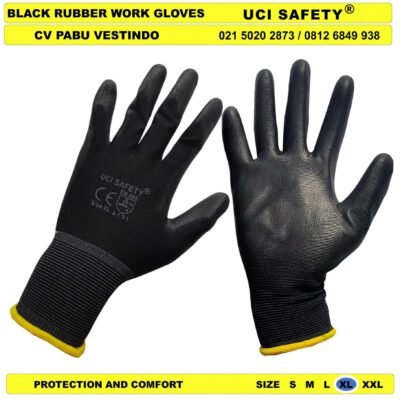 Coating Karet Uci Safety Safety Gloves Hand Gloves Security Satpam Sarung Tangan