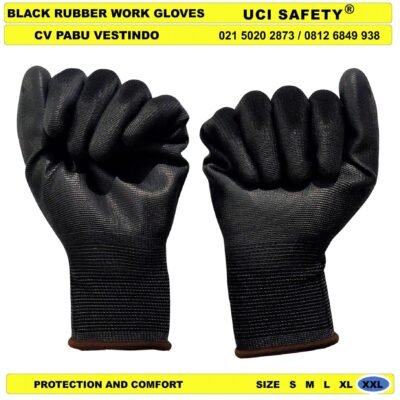 Coating Karet Hand Gloves Packing Industri Pabrik Security Satpam Sarung Tangan - Gambar 5