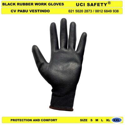Hand Gloves Industri Pabrik Telapak Tangan dilapisi karet Security Satpam Palmfit Sarung Tangan - Gambar 5