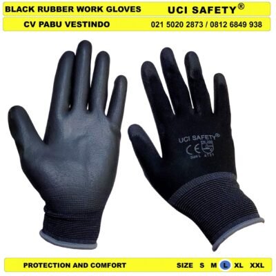 Security Satpam Sarung Tangan Uci Safety PU Bahan Nylon Polyester - Gambar 2