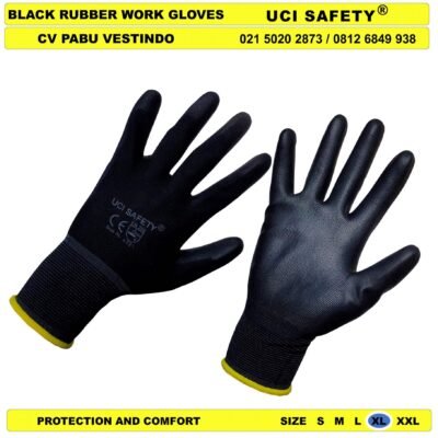 Anti Slip Uci Safety Kerja Pengaman kerja Hitam Black Sarung Tangan - Gambar 5