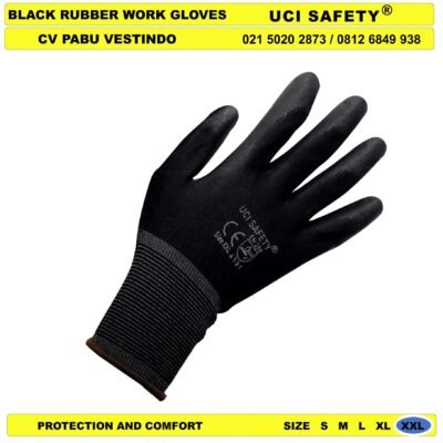 Uci Safety Anti Slip Coating Karet Proyek Tukang Bagunan Palm Fit Sarung Tangan - Gambar 5