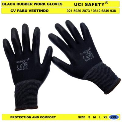Hand Gloves Coating Karet Security Satpam Sarung Tangan Berkebun Palm Fit - Gambar 5