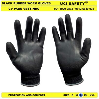 Bahan Nylon Polyester Packing Pengaman kerja Coating Karet Hand Gloves Industri Pabrik