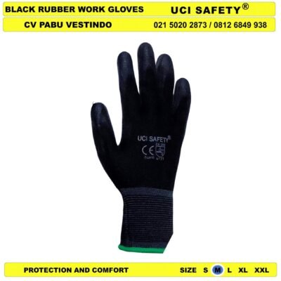 Bahan Nylon Polyester Sarung Tangan Karet Uci Safety Anti Slip - Gambar 5