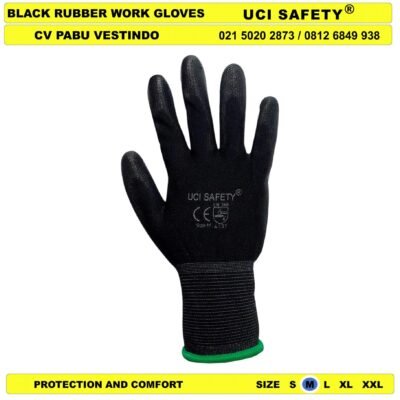 Coating Karet Hand Gloves Packing Industri Pabrik Security Satpam Sarung Tangan - Gambar 4
