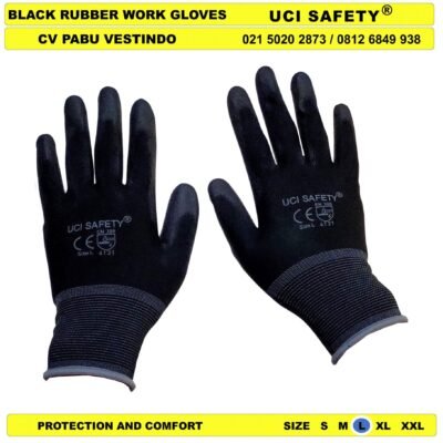 Uci Safety otomotif Mekanik Bengkel Montir Motor Telapak Tangan dilapisi karet Safety Gloves Sarung Tangan - Gambar 4