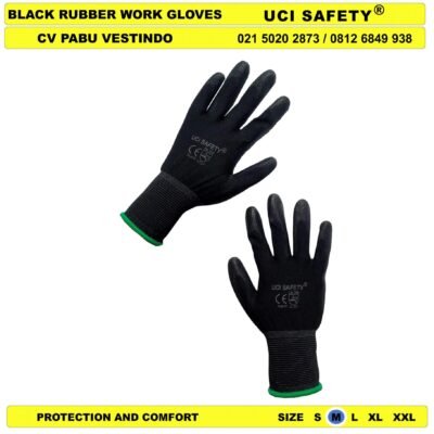 Telapak Tangan dilapisi karet Packing Sarung Tangan Uci Safety Security Satpam - Gambar 5