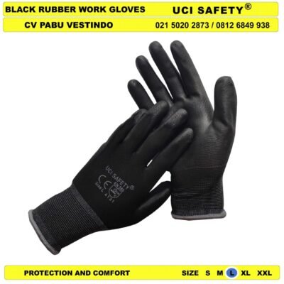 Uci Safety Hand Gloves Coating Karet Palmfit PU - Gambar 4