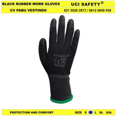 Bahan Nylon Polyester Sarung Tangan Kerja Safety Gloves Dilapisi Karet Industri Pabrik