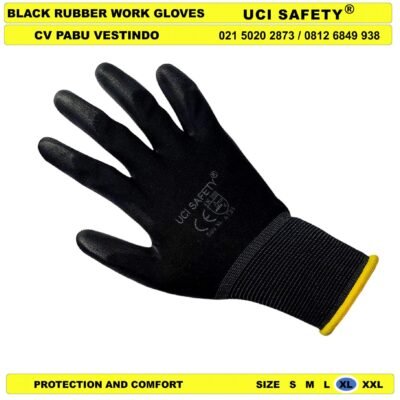 Uci Safety Sarung Tangan Palm Fit Hitam Black Polyurethane - Gambar 2