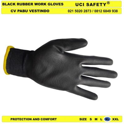 Uci Safety Sarung Tangan Anti Slip Telapak Tangan dilapisi karet Proyek Tukang Bagunan - Gambar 2