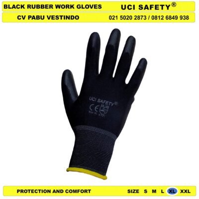 Uci Safety Sarung Tangan Telapak Tangan dilapisi karet Palm Fit Security Satpam - Gambar 2