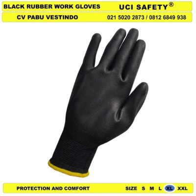 Telapak Tangan dilapisi karet Sarung Tangan Polyurethane Dilapisi Karet Uci Safety - Gambar 2