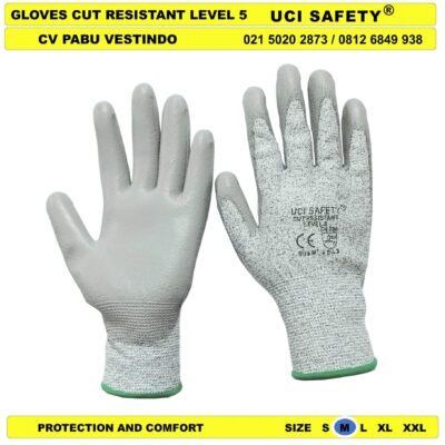 Tebal Sarung Tangan Karet Polyurethane Anti Benda Tajam Glove